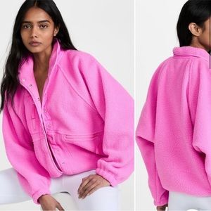 Free People Hit The Slopes Pink Fleece Jacket - women’s size xs